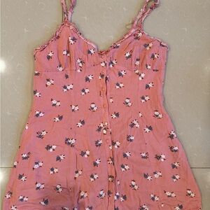 Floral Pink Button-Down Dress